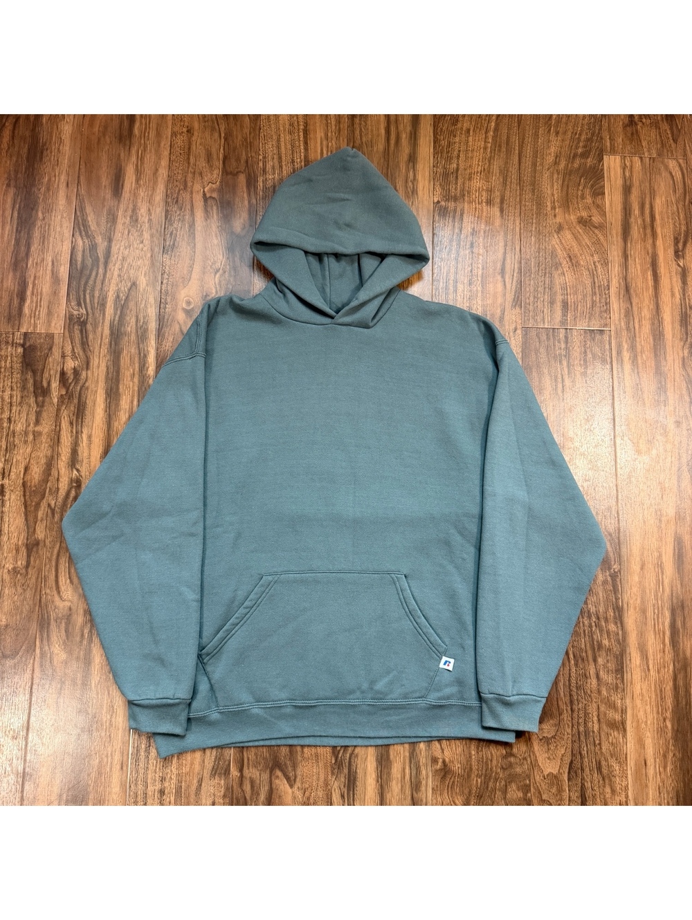 Vintage Russell Athletic Blank Hoodie Dri-Power Green Slate Gray XL Y2K